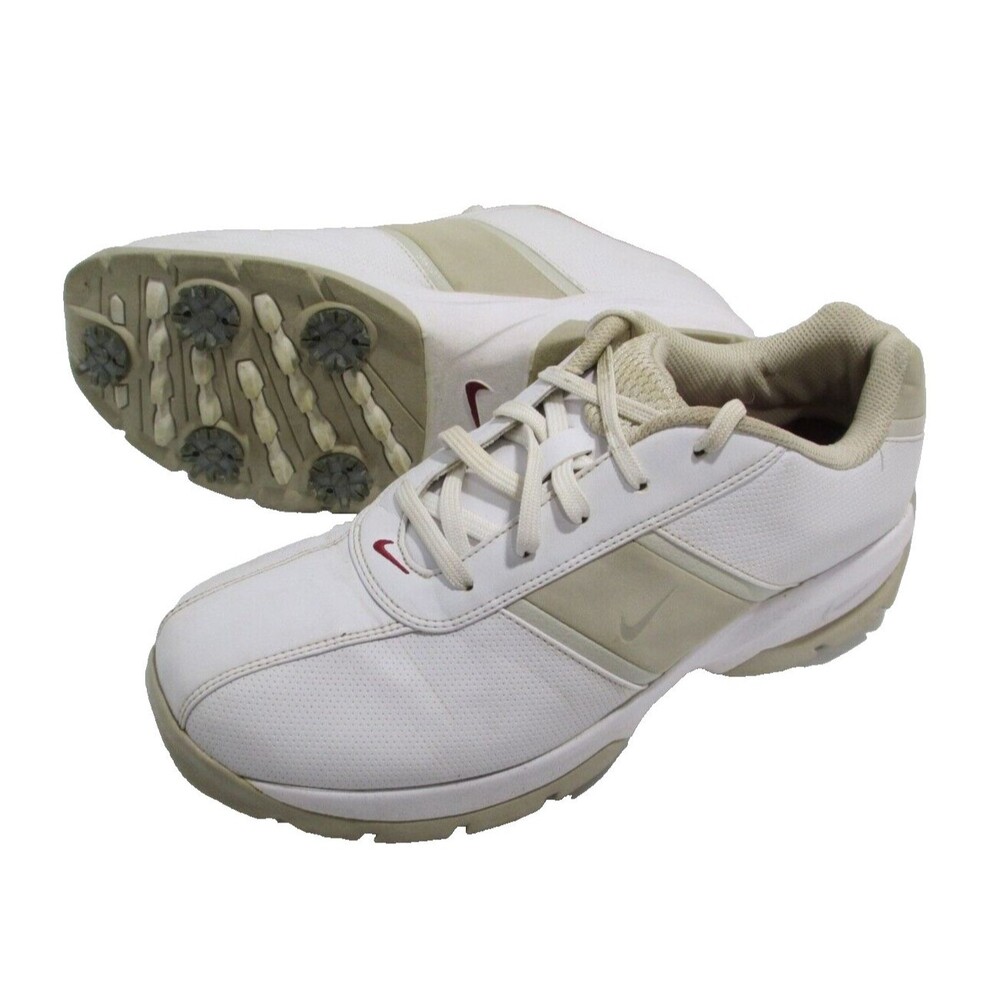 NIKE GOLF SHOES WOMENS SZ 8.5M WHITE TAN LEATHER